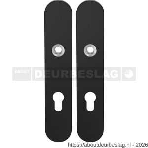 GPF Bouwbeslag ZwartWit GPF8100.20 PC55 langschild afgerond enkelverend 218x40x8,5 mm PC55 zwart - R21006453 - afbeelding 1