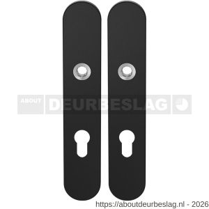 GPF Bouwbeslag ZwartWit GPF8100.20 PC72 langschild afgerond enkelverend 218x40x8,5 mm PC72 zwart - R21004201 - afbeelding 1