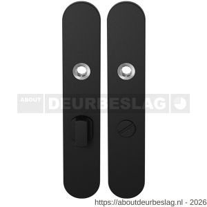 GPF Bouwbeslag ZwartWit GPF8100.20 WC63/8 groot langschild afgerond enkelverend 218x40x8,5 mm WC63/8 grote deurknop zwart - R21004293 - afbeelding 1
