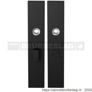 GPF Bouwbeslag ZwartWit GPF8100.25 WC55/8 groot langschild rechthoekig enkelverend 218x40x8,5 mm WC55/8 grote deurknop zwart - R21008337 - afbeelding 1