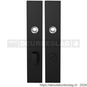 GPF Bouwbeslag ZwartWit GPF8100.25 WC72/8 groot langschild rechthoekig enkelverend 218x40x8,5 mm WC72/8 grote deurknop zwart - R21008339 - afbeelding 1