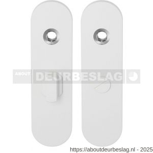 GPF Bouwbeslag ZwartWit GPF8100.50 WC55/8 groot kortschild afgerond enkelverend 169x46x8,5 mm WC55/8 grote deurknop wit - R21008328 - afbeelding 1