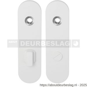 GPF Bouwbeslag ZwartWit GPF8100.50 WC72/8 groot kortschild afgerond enkelverend 169x46x8,5 mm WC72/8 grote deurknop wit - R21008330 - afbeelding 1
