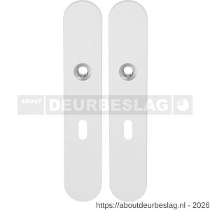 GPF Bouwbeslag ZwartWit GPF8100.60 BB56 langschild afgerond enkelverend 218x40x8,5 mm BB56 wit - R21004205 - afbeelding 1