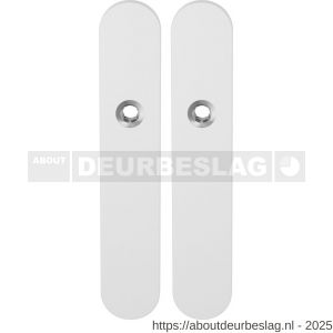GPF Bouwbeslag ZwartWit GPF8100.60 blind langschild afgerond enkelverend 218x40x8,5 mm blind wit - R21004449 - afbeelding 1