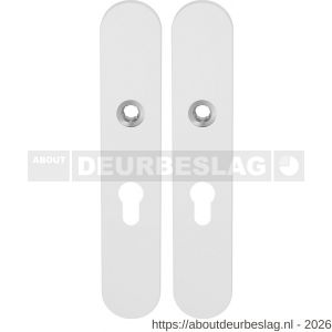 GPF Bouwbeslag ZwartWit GPF8100.60 PC55 langschild afgerond enkelverend 218x40x8,5 mm PC55 wit - R21006485 - afbeelding 1