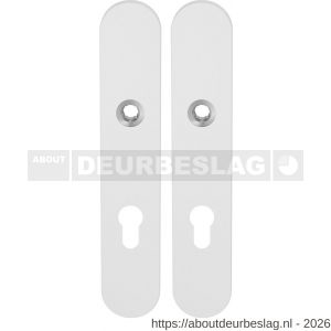 GPF Bouwbeslag ZwartWit GPF8100.60 PC72 langschild afgerond enkelverend 218x40x8,5 mm PC72 wit - R21004204 - afbeelding 1