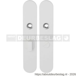 GPF Bouwbeslag ZwartWit GPF8100.60 WC55/8 groot langschild afgerond enkelverend 218x40x8,5 mm WC55/8 grote deurknop wit - R21008340 - afbeelding 1