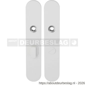 GPF Bouwbeslag ZwartWit GPF8100.60 WC57/5 groot langschild afgerond enkelverend 218x40x8,5 mm WC57/5 grote deurknop wit - R21008341 - afbeelding 1