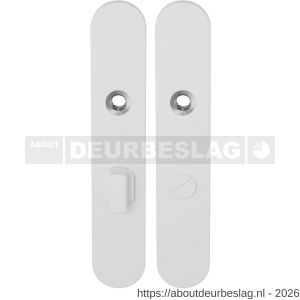 GPF Bouwbeslag ZwartWit GPF8100.60 WC63/8 groot langschild afgerond enkelverend 218x40x8,5 mm WC63/8 grote deurknop wit - R21004292 - afbeelding 1