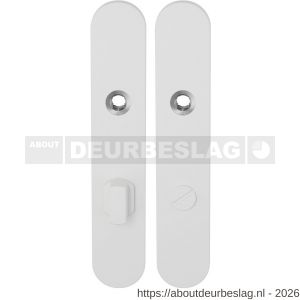 GPF Bouwbeslag ZwartWit GPF8100.60 WC72/8 groot langschild afgerond enkelverend 218x40x8,5 mm WC72/8 grote deurknop wit - R21008342 - afbeelding 1