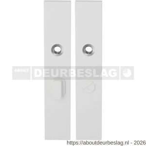 GPF Bouwbeslag ZwartWit GPF8100.65 WC57/5 groot langschild rechthoekig enkelverend 218x40x8,5 mm WC57/5 grote deurknop wit - R21008344 - afbeelding 1