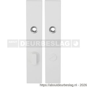 GPF Bouwbeslag ZwartWit GPF8100.65 WC72/8 groot langschild rechthoekig enkelverend 218x40x8,5 mm WC72/8 grote deurknop wit - R21008345 - afbeelding 1