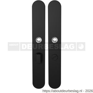 GPF Bouwbeslag ZwartWit GPF8100.70 XL WC55/8 groot langschild XL afgerond enkelverend 282x40x8,5 mm WC55/8 grote deurknop zwart - R21007549 - afbeelding 1