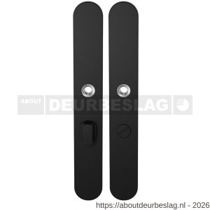 GPF Bouwbeslag ZwartWit GPF8100.70 XL WC57/5 groot langschild XL afgerond enkelverend 282x40x8,5 mm WC57/5 grote deurknop zwart - R21007550 - afbeelding 1