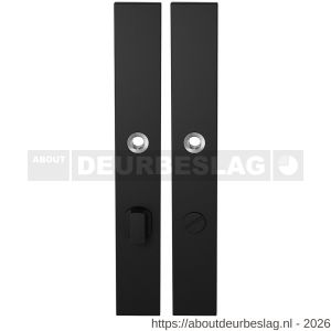 GPF Bouwbeslag ZwartWit GPF8100.75 XL WC72/8 groot langschild XL rechthoekig enkelverend 282x40x8,5 mm WC72/8 grote deurknop zwart - R21007556 - afbeelding 1