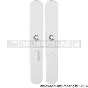 GPF Bouwbeslag ZwartWit GPF8100.80 XL WC57/5 groot langschild XL afgerond enkelverend 282x40x8,5 mm WC57/5 grote deurknop wit - R21011247 - afbeelding 1