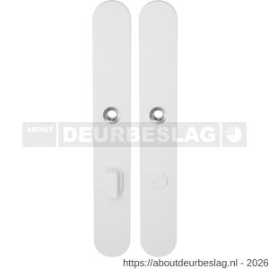 GPF Bouwbeslag ZwartWit GPF8100.80 XL WC72/8 groot langschild XL afgerond enkelverend 282x40x8,5 mm WC72/8 grote deurknop wit - R21011248 - afbeelding 1