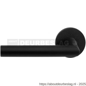 GPF Bouwbeslag ZwartWit GPF8210.61-00L/R Toi deurkruk gatdeel op rond rozet 50x8 mm links-rechtswijzend zwart - R21010230 - afbeelding 1