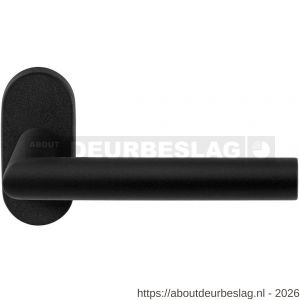 GPF Bouwbeslag ZwartWit GPF8210.61-04 Toi deurkruk op ovaal rozet 70x32x10 mm zwart - R21009317 - afbeelding 1