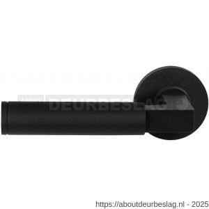 GPF Bouwbeslag ZwartWit GPF8213.61-00L/R Kuri deurkruk gatdeel op rond rozet 50x8 mm links-rechtswijzend zwart - R21010244 - afbeelding 1