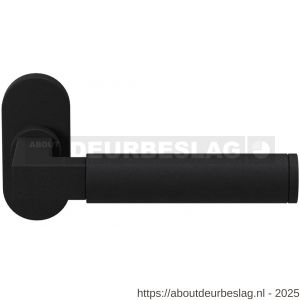 GPF Bouwbeslag ZwartWit GPF8213.61-04R Kuri deurkruk gatdeel op ovaal rozet 70x32x10 mm rechtswijzend zwart - R21010250 - afbeelding 1
