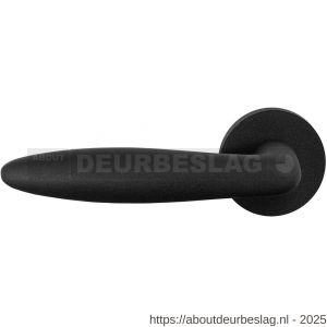 GPF Bouwbeslag ZwartWit GPF8220.61-00L/R Pepe deurkruk gatdeel op rond rozet 50x8 mm links-rechtswijzend zwart - R21010268 - afbeelding 1