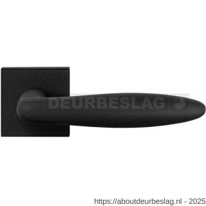 GPF Bouwbeslag ZwartWit GPF8220.61-02R Pepe deurkruk gatdeel op vierkant rozet 50x50x8 mm rechtswijzend zwart - R21010270 - afbeelding 1