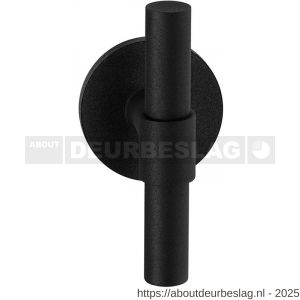 GPF Bouwbeslag ZwartWit GPF8238.61-00L/R Hipi Deux kruiskruk gatdeel op rond rozet 50x8 mm links-rechtswijzend zwart - R21010308 - afbeelding 1