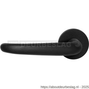 GPF Bouwbeslag ZwartWit GPF8250.61-00L/R Tino deurkruk gatdeel op rond rozet 50x8 mm links-rechtswijzend zwart - R21010344 - afbeelding 1