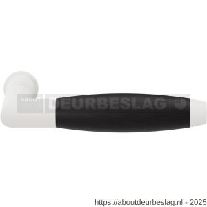 GPF Bouwbeslag ZwartWit GPF8257 Ika deurkruk haaks met trapezium eindknop wit-ebben - R21002715 - afbeelding 1