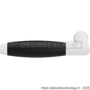 GPF Bouwbeslag ZwartWit GPF8257L/R Ika deurkruk gatdeel haaks met trapezium eindknop links-rechtswijzend wit-ebben - R21002589 - afbeelding 1