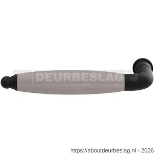 GPF Bouwbeslag ZwartWit GPF8261L/R XL Ika XL deurkruk gatdeel gebogen met rond eindknop links-rechtswijzend zwart-eiken whitewash - R21005831 - afbeelding 1