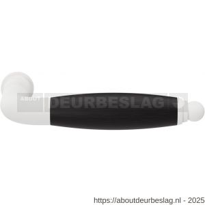 GPF Bouwbeslag ZwartWit GPF8262 Ika deurkruk gebogen met ronde eindknop wit-ebben - R21002739 - afbeelding 1