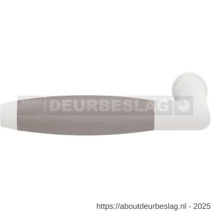 GPF Bouwbeslag ZwartWit GPF8277L/R Ika deurkruk gatdeel haaks met trapezium eindknop links-rechtswijzend wit-eiken whitewash - R21005851 - afbeelding 1