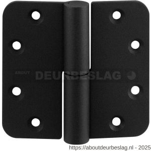 GPF Bouwbeslag ZwartWit GPF8351.61 paumelle 89x96 mm DIN links ronde hoek draagvermogen bij 2 stuks 80 kg hardstalen kogel zwart - R21005888 - afbeelding 1