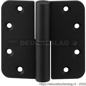 GPF Bouwbeslag ZwartWit GPF8351.61 paumelle 89x96 mm DIN rechts ronde hoek draagvermogen bij 2 stuks 80 kg hardstalen kogel zwart - R21005889 - afbeelding 1