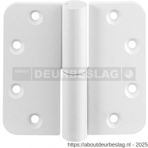 GPF Bouwbeslag ZwartWit GPF8351.62 paumelle 89x96 mm DIN links ronde hoek draagvermogen bij 2 stuks 80 kg hardstalen kogel wit - R21005890 - afbeelding 1