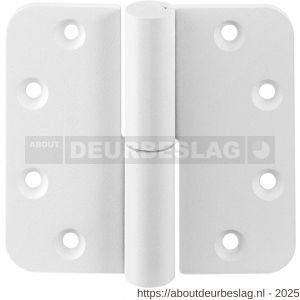 GPF Bouwbeslag ZwartWit GPF8351.62 paumelle 89x96 mm DIN rechts ronde hoek draagvermogen bij 2 stuks 80 kg hardstalen kogel wit - R21005891 - afbeelding 1