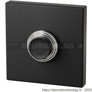 GPF Bouwbeslag ZwartWit GPF8826.02 beldrukker vierkant 50x50x8 mm met zwarte button zwart - R21000171 - afbeelding 1