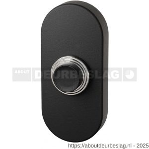 GPF Bouwbeslag ZwartWit GPF8826.04 beldrukker ovaal 70x32x10 mm met zwarte button zwart - R21008207 - afbeelding 1