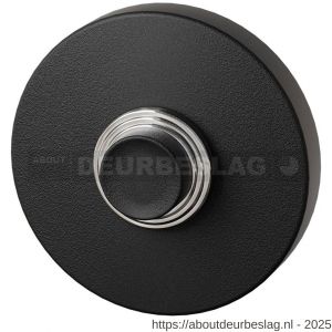 GPF Bouwbeslag ZwartWit GPF8826.09 beldrukker rond 50x8 mm met zwarte button zwart - R21000172 - afbeelding 1