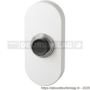 GPF Bouwbeslag ZwartWit GPF8826.44 beldrukker ovaal 70x32x10 mm met zwarte button wit - R21008855 - afbeelding 1
