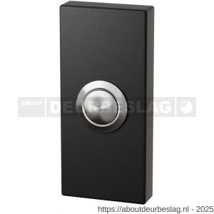 GPF Bouwbeslag ZwartWit GPF8827.01 beldrukker rechthoekig 70x32x10 mm met RVS button zwart - R21008954 - afbeelding 1