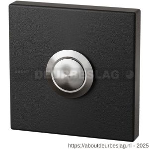 GPF Bouwbeslag ZwartWit GPF8827.02 beldrukker vierkant 50x50x8 mm met RVS button zwart - R21008955 - afbeelding 1