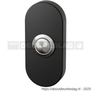 GPF Bouwbeslag ZwartWit GPF8827.04 beldrukker ovaal 70x32x10 mm met RVS button zwart - R21008956 - afbeelding 1