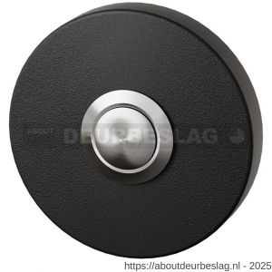 GPF Bouwbeslag ZwartWit GPF8827.09 beldrukker rond 50x8 mm met RVS button zwart - R21008957 - afbeelding 1