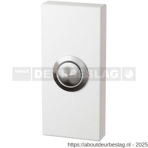 GPF Bouwbeslag ZwartWit GPF8827.41 beldrukker rechthoekig 70x32x10 mm met RVS button wit - R21008958 - afbeelding 1