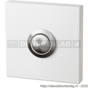 GPF Bouwbeslag ZwartWit GPF8827.42 beldrukker vierkant 50x50x8 mm met RVS button wit - R21008959 - afbeelding 1