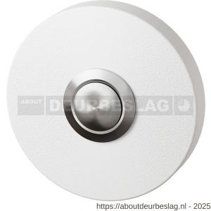 GPF Bouwbeslag ZwartWit GPF8827.49 beldrukker rond 50x8 mm met RVS button wit - R21008961 - afbeelding 1